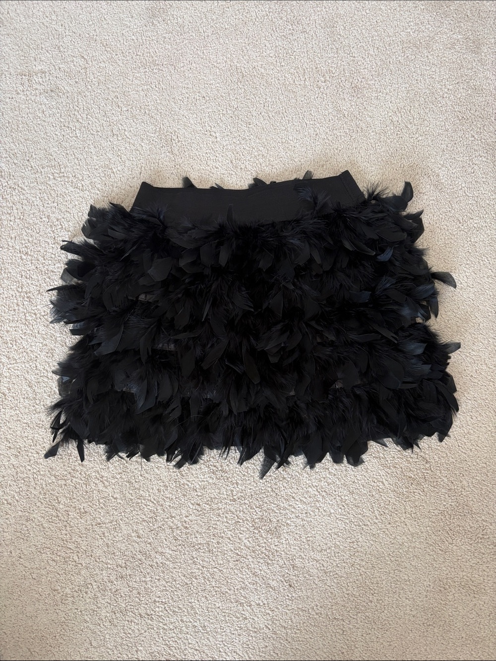 stradivarius Black Feather Midi Skirt